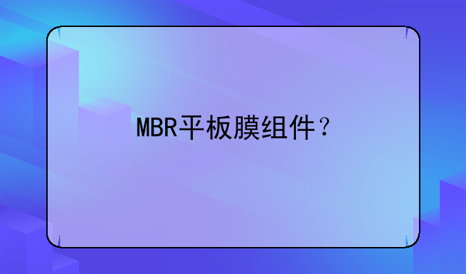 MBR平板膜组件？