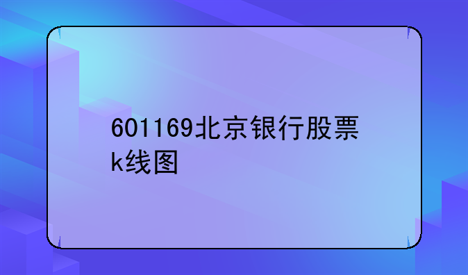 601169北京银行股票k线图