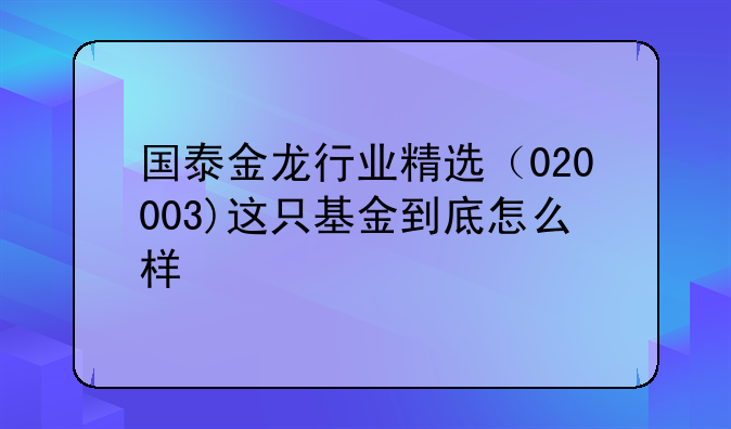 国泰金融行业精选混合020003